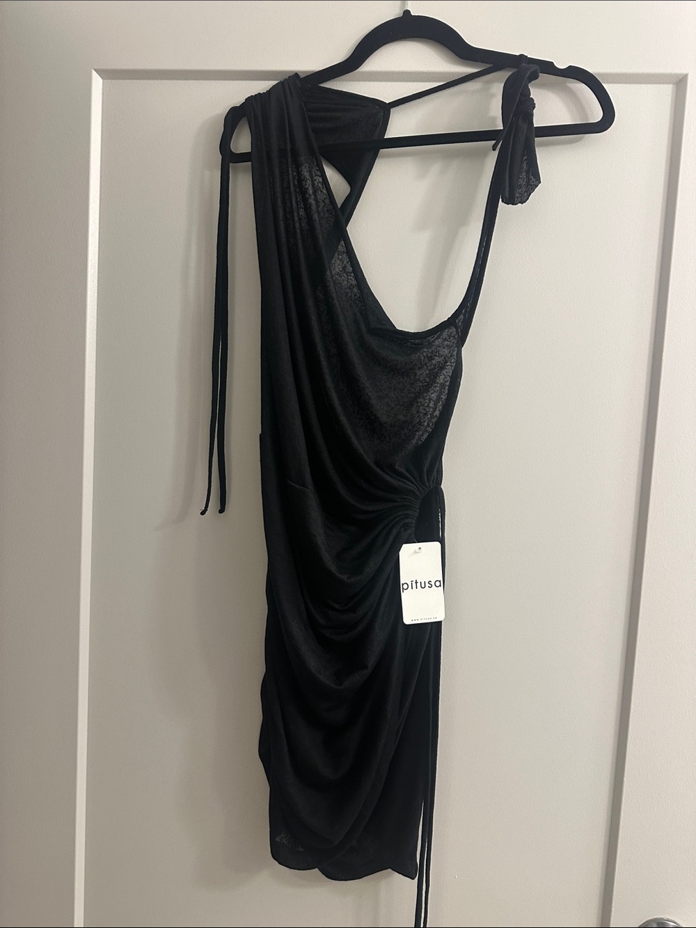 pitusa black mini dress one size nwt